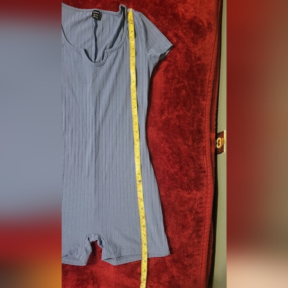 Trends SHEIN EZwear Notched Neck Rib Knit Unitard Romper, Size XS - Picture 5 of 7